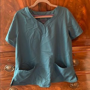 Healing Hands Scrub Top 2XL Caribbean Blue